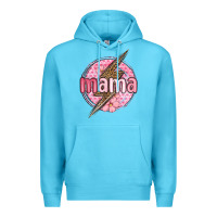 Ocean Blue mama lightning bolt valentine s day Premium Hoodie - MaliasSmallBusiness