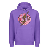 Purple mama lightning bolt valentine s day Premium Hoodie - MaliasSmallBusiness