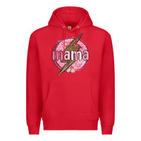 Red mama lightning bolt valentine s day Premium Hoodie - MaliasSmallBusiness