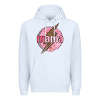 White mama lightning bolt valentine s day Premium Hoodie - MaliasSmallBusiness