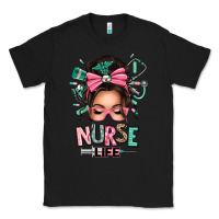 Black afro messy bun nurse life Classic Tee - texasbilliewilder