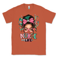 Copper afro messy bun nurse life Classic Tee - texasbilliewilder