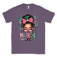 Lavender afro messy bun nurse life Classic Tee - texasbilliewilder