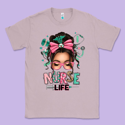 Afro Messy Bun Nurse Life Classic Tee Designed By Texasbilliewilder
