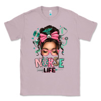 Lilac afro messy bun nurse life Classic Tee - texasbilliewilder