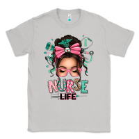 Moon Dust afro messy bun nurse life Classic Tee - texasbilliewilder