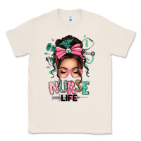 Natural afro messy bun nurse life Classic Tee - texasbilliewilder