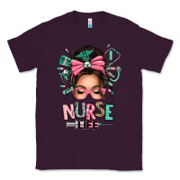 Plum afro messy bun nurse life Classic Tee - texasbilliewilder