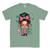 Sage afro messy bun nurse life Classic Tee - texasbilliewilder
