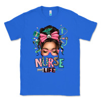 True Royal afro messy bun nurse life Classic Tee - texasbilliewilder