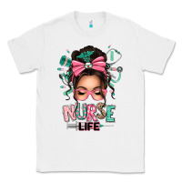 White afro messy bun nurse life Classic Tee - texasbilliewilder