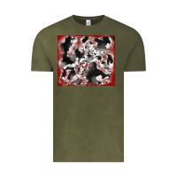Vintage Olive cowhide glitter tooled leather Vintage Tee - RanaPortraitStore