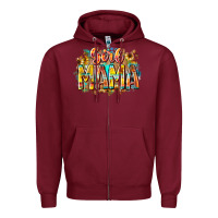 Burgundy girl mama Zipper Hoodie - RacoonDesign