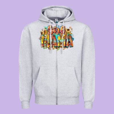 Girl Mama Zipper Hoodie Designed By Racoondesign