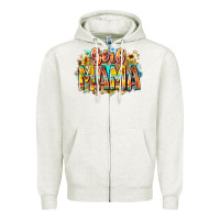 Oatmeal Heather girl mama Zipper Hoodie - RacoonDesign