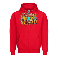 Red girl mama Zipper Hoodie - RacoonDesign