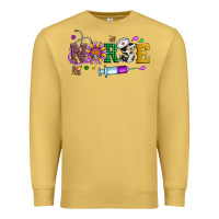 Antique Gold mardi gras nurse leopard cowhide glitter Premium Sweatshirt - Artiststas