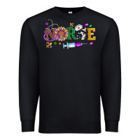 Black mardi gras nurse leopard cowhide glitter Premium Sweatshirt - Artiststas