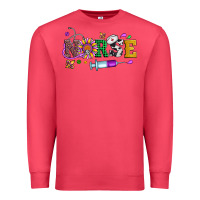 Cardinal mardi gras nurse leopard cowhide glitter Premium Sweatshirt - Artiststas