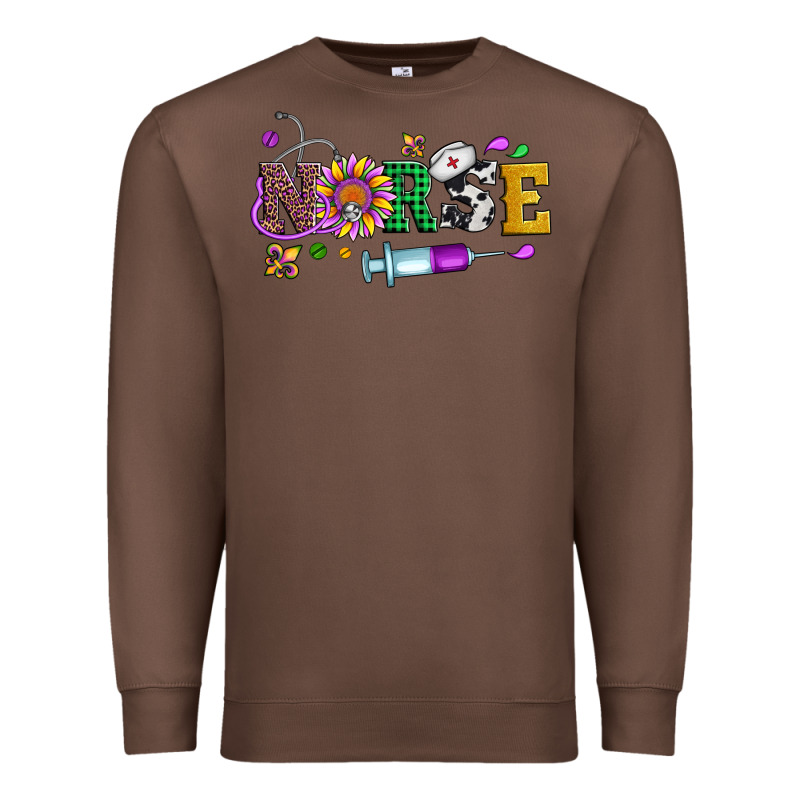 Mardi Gras Nurse Leopard Cowhide Glitter Premium Sweatshirt by Artiststas | Teevron