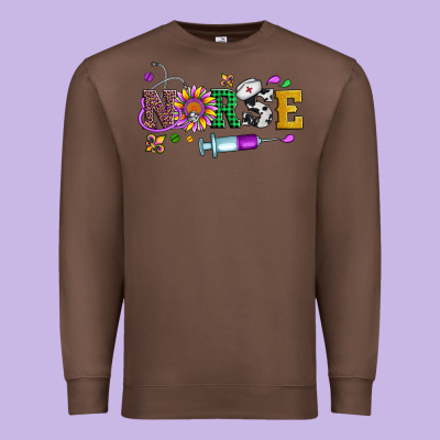 Mardi Gras Nurse Leopard Cowhide Glitter Premium Sweatshirt Designed By Artiststas
