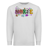 Dove Grey mardi gras nurse leopard cowhide glitter Premium Sweatshirt - Artiststas