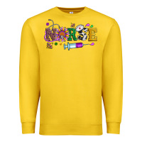 Lemon mardi gras nurse leopard cowhide glitter Premium Sweatshirt - Artiststas