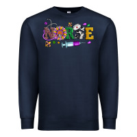 Navy mardi gras nurse leopard cowhide glitter Premium Sweatshirt - Artiststas