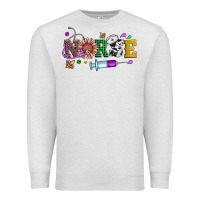 Oatmeal Heather mardi gras nurse leopard cowhide glitter Premium Sweatshirt - Artiststas