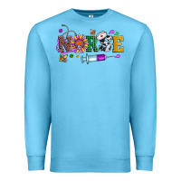 Ocean Blue mardi gras nurse leopard cowhide glitter Premium Sweatshirt - Artiststas