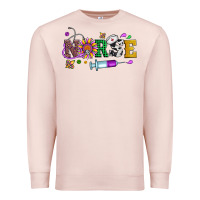 Pale Pink mardi gras nurse leopard cowhide glitter Premium Sweatshirt - Artiststas