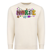 Sandshell mardi gras nurse leopard cowhide glitter Premium Sweatshirt - Artiststas