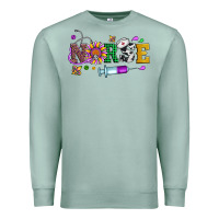 Seafoam mardi gras nurse leopard cowhide glitter Premium Sweatshirt - Artiststas