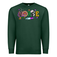 Sports Green mardi gras nurse leopard cowhide glitter Premium Sweatshirt - Artiststas