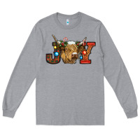 Heather Grey christmas joy cow Long Sleeve Tee - RanaPortraitStore
