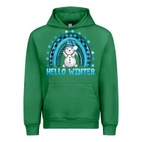 Emerald hello winter rainbow with snowman bbs Urban Hoodie - BundleAndBundleShop