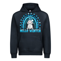Navy hello winter rainbow with snowman bbs Urban Hoodie - BundleAndBundleShop