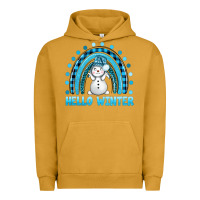 Pigment Peanut Butter hello winter rainbow with snowman bbs Urban Hoodie - BundleAndBundleShop