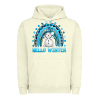 Pigment Pistachio hello winter rainbow with snowman bbs Urban Hoodie - BundleAndBundleShop