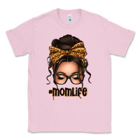 Bubblegum Pink caucasian leopard messy bun mom life Classic Tee - texasbilliewilder