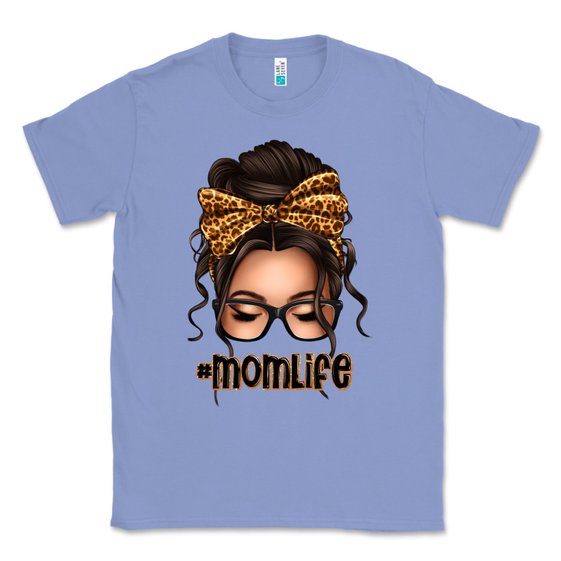 Caucasian Leopard Messy Bun Mom Life Classic Tee by texasbilliewilder | Teevron