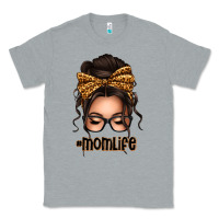Heather Grey caucasian leopard messy bun mom life Classic Tee - texasbilliewilder