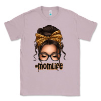 Lilac caucasian leopard messy bun mom life Classic Tee - texasbilliewilder