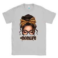 Moon Dust caucasian leopard messy bun mom life Classic Tee - texasbilliewilder