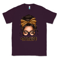 Plum caucasian leopard messy bun mom life Classic Tee - texasbilliewilder