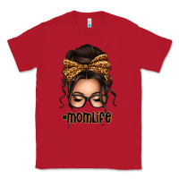 Red caucasian leopard messy bun mom life Classic Tee - texasbilliewilder
