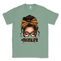 Sage caucasian leopard messy bun mom life Classic Tee - texasbilliewilder