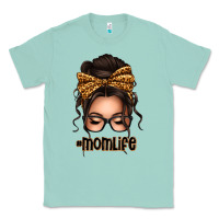 Seafoam caucasian leopard messy bun mom life Classic Tee - texasbilliewilder