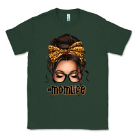 Sports Green caucasian leopard messy bun mom life Classic Tee - texasbilliewilder