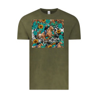 Vintage Olive cowgirl sunflower turquoise Vintage Tee - RanaPortraitStore